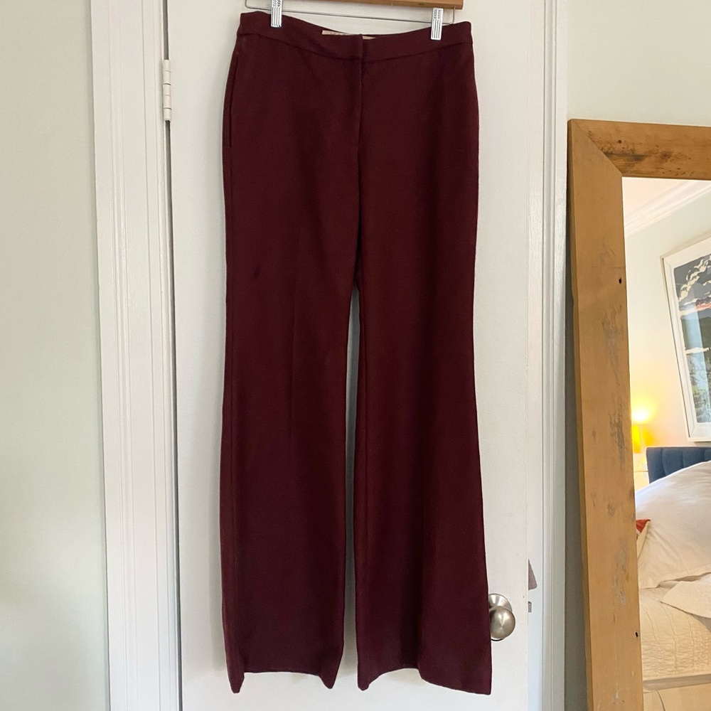 Lela Rose cranberry wool trouser pants,size 4